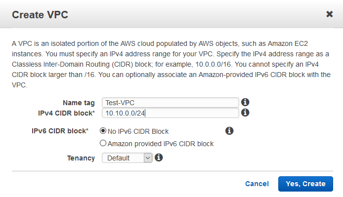 IPv4 CIDR block