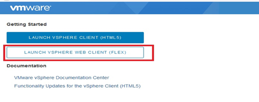 vCenter server using FLEX 